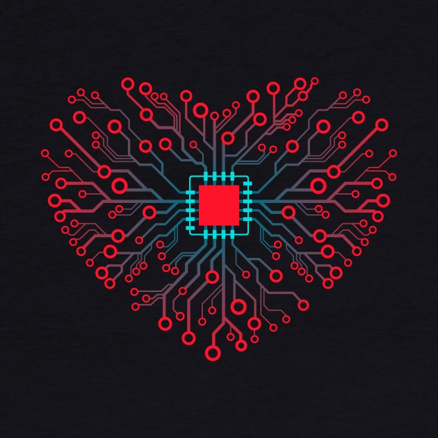 Computer Core Processor CPU  Heart RED by SinBle